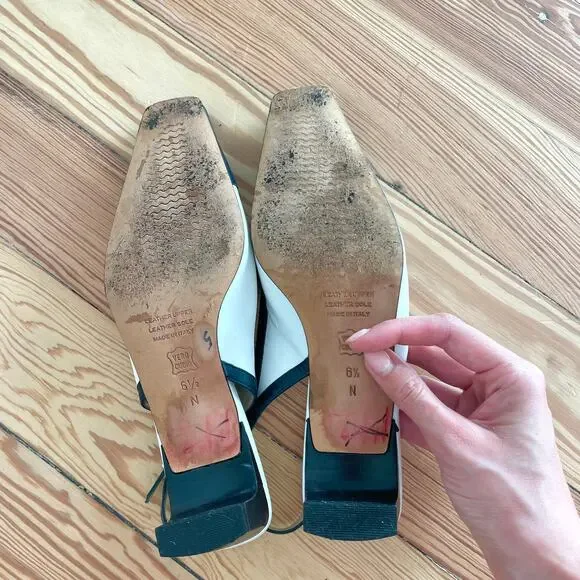 Talbots White and Blue Slingback Heels - Picture 8 of 8